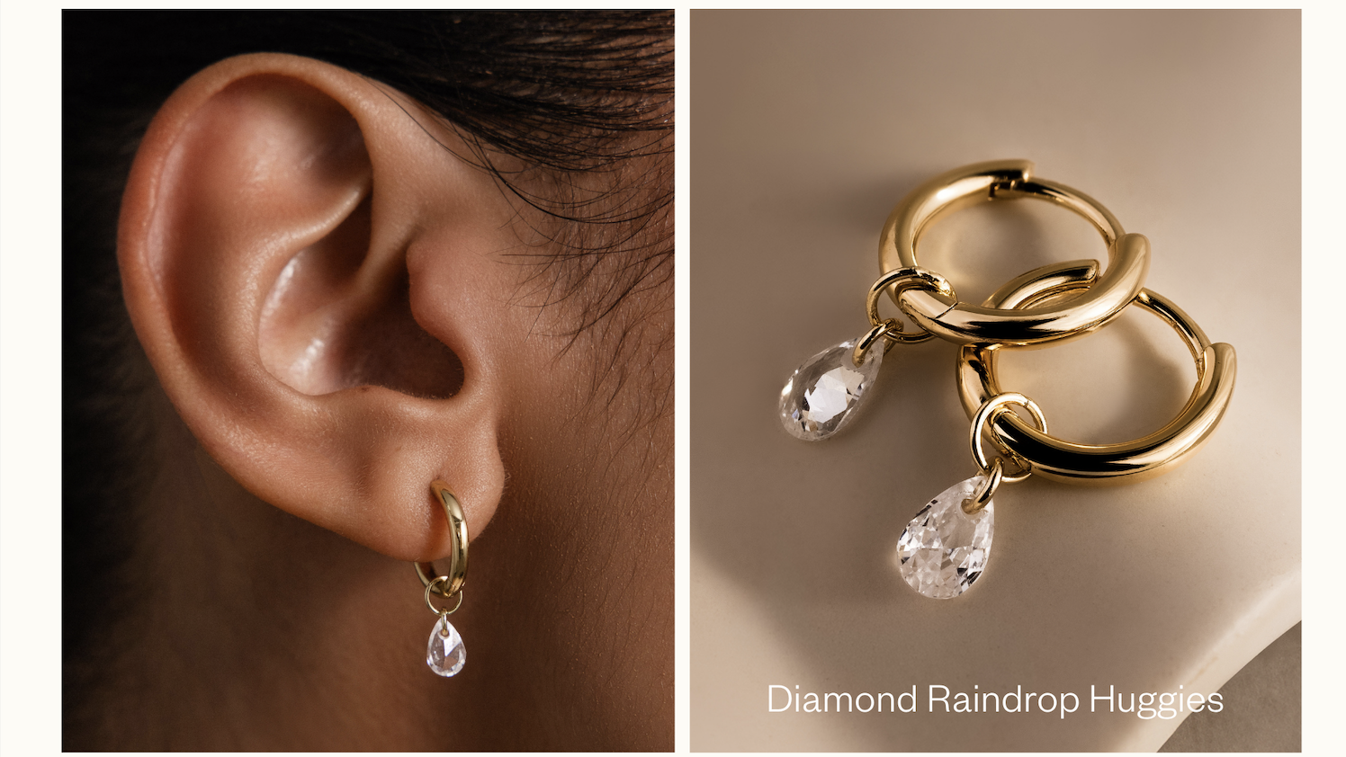 Diamond Raindrop Huggies