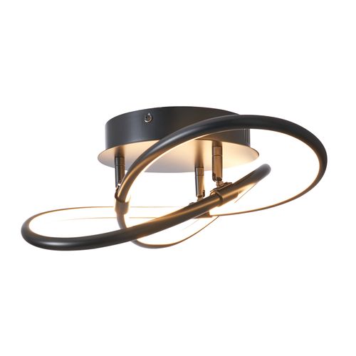 Eero Knotted LED Flush Ceiling Light, Satin Black