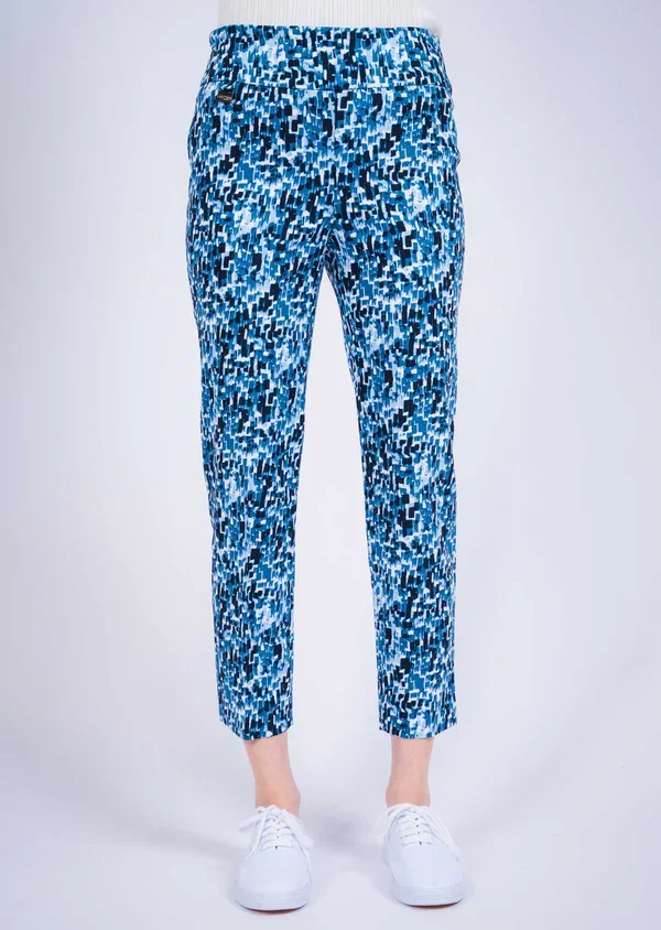 Brick Print 26" Slim Ankle Pant