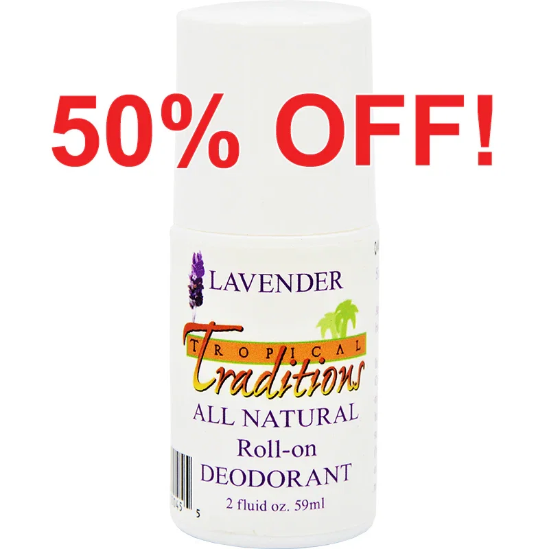 Image of Aluminum-Free Virgin Coconut Oil Deodorant Roll-on - Lavender - 2 oz.