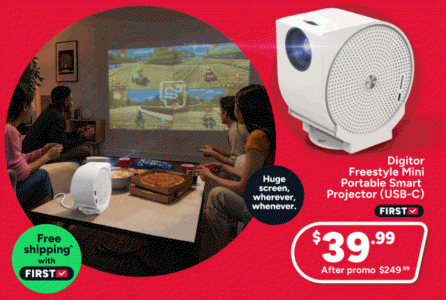 Digitor Freestyle Mini Portable Smart Projector (USB-C)