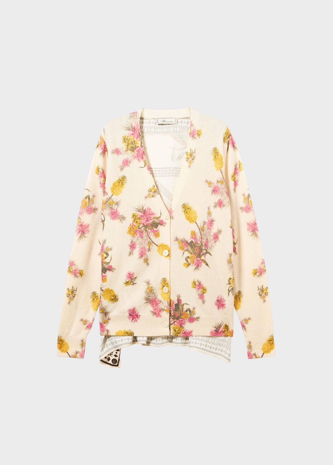 Two-print wool cardigan