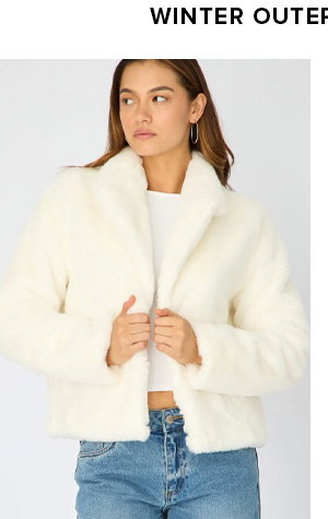 White Fur Jacket Collared