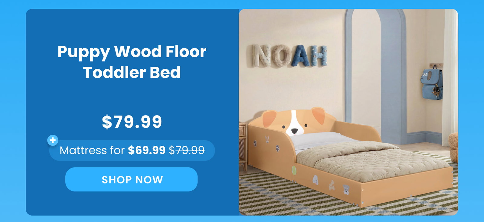 Shop Puppy Wood Floor Toddler Bed