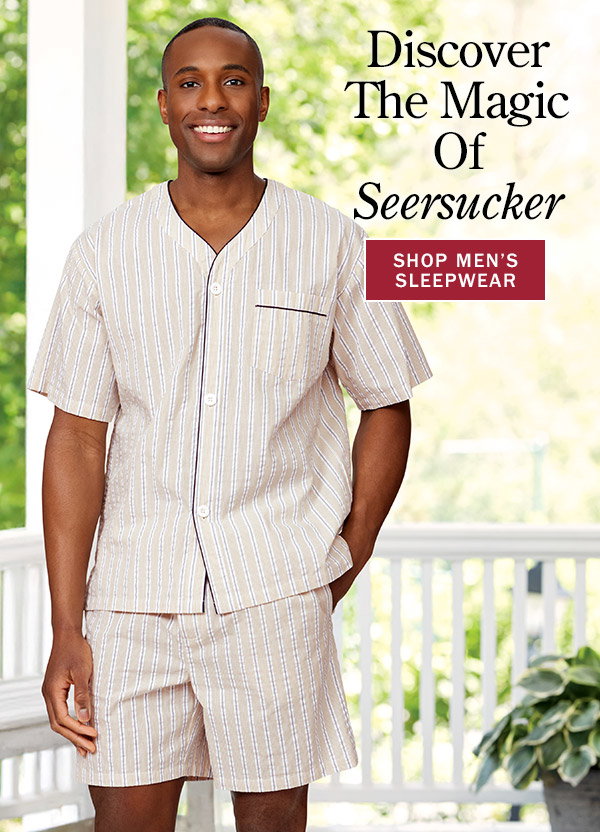Discover the Magic of Seersucker. Shop Men's Sleepwear. Men's Striped Cotton Seersucker Short Pajamas
