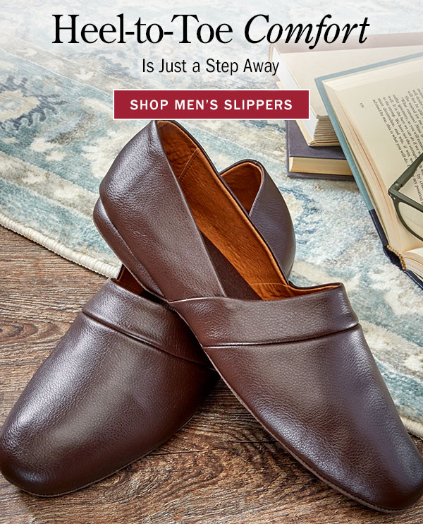 Heel-to-Toe Comfort Is Just a Step Away. Shop Men's Slippers. Men's Classic Leather Slippers