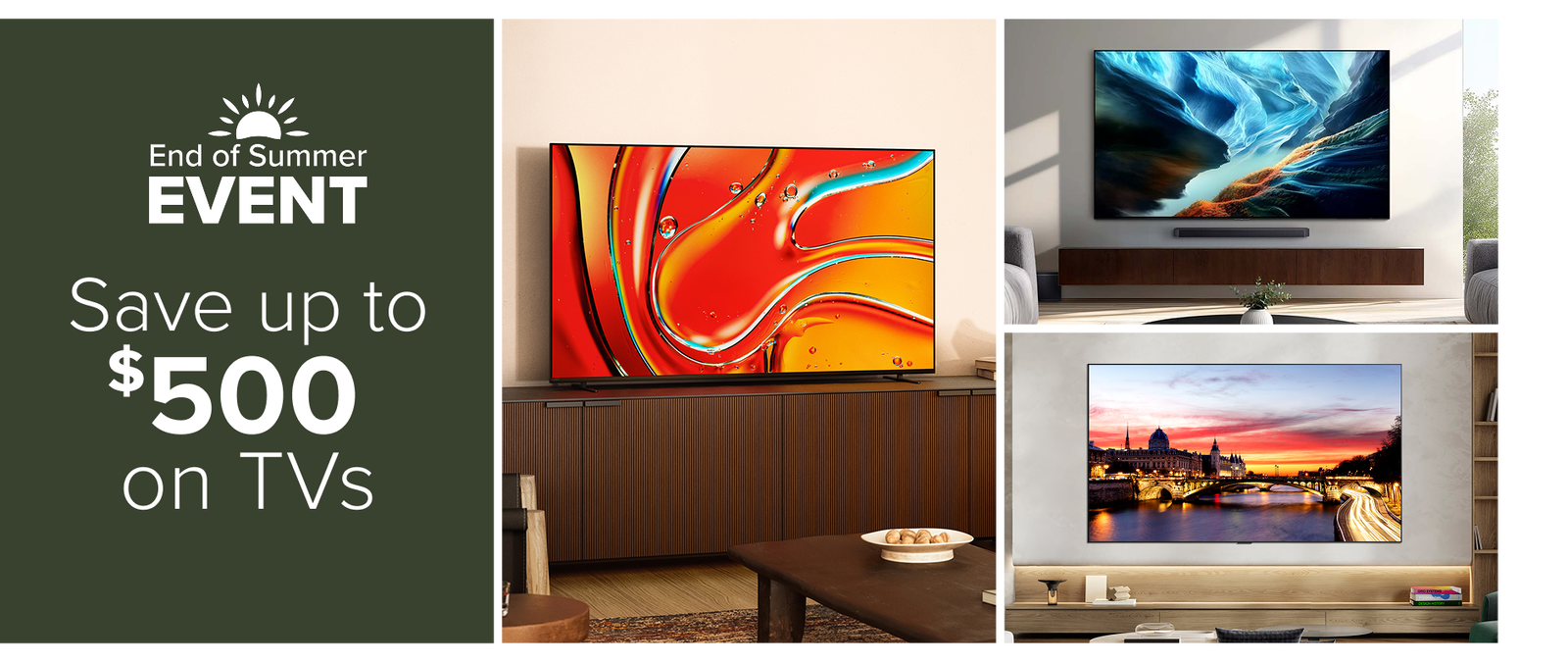 Save up to $500 on TVs 