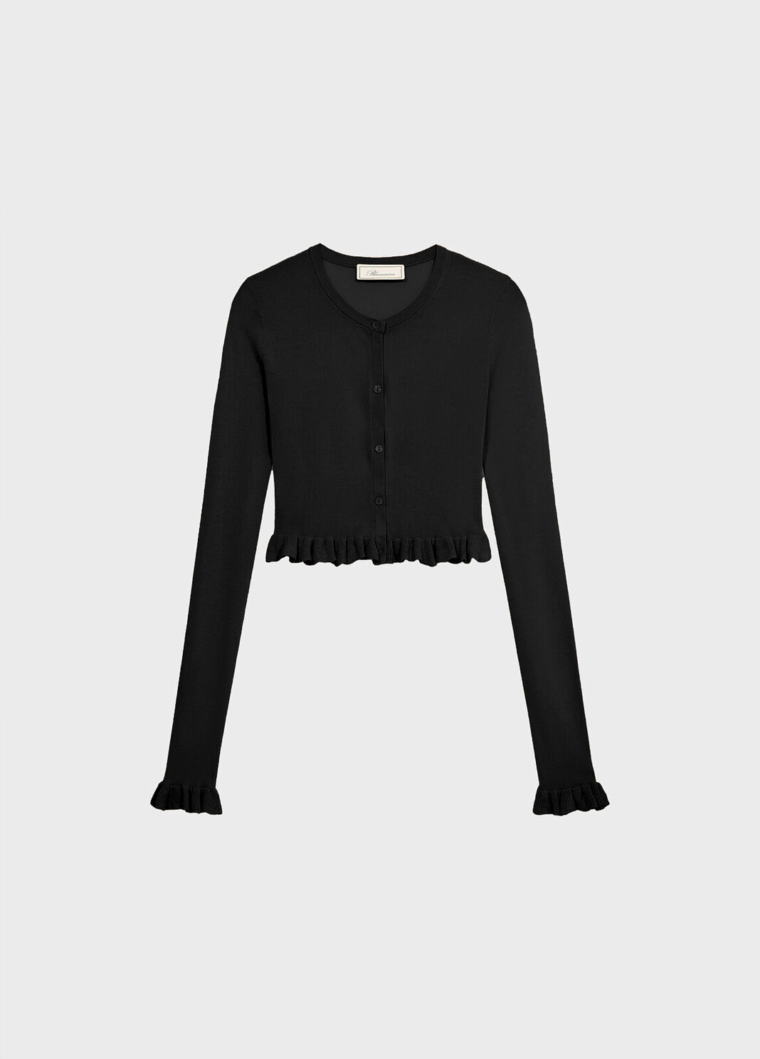 Cropped cardigan with ruffles