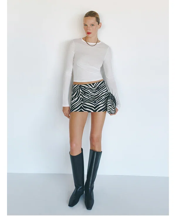 Veda Carla Low Waist Leather Skirt