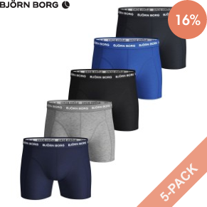 5 Pakkaus Björn Borg Essential Shorts Solids