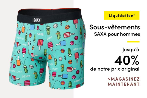 Sous-vêtements SAXX pour hommes en liquidation‡ jusqu'à 40 % de rabais sur notre prix original