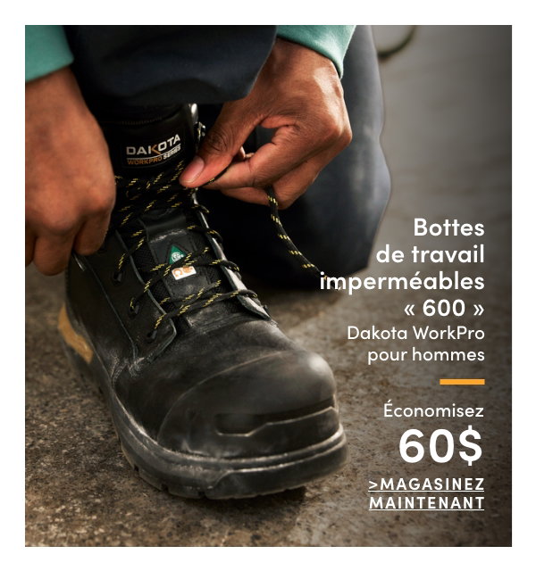 Bottes de travail imperméables « 600 » Dakota WorkPro pour hommes économisez 60$