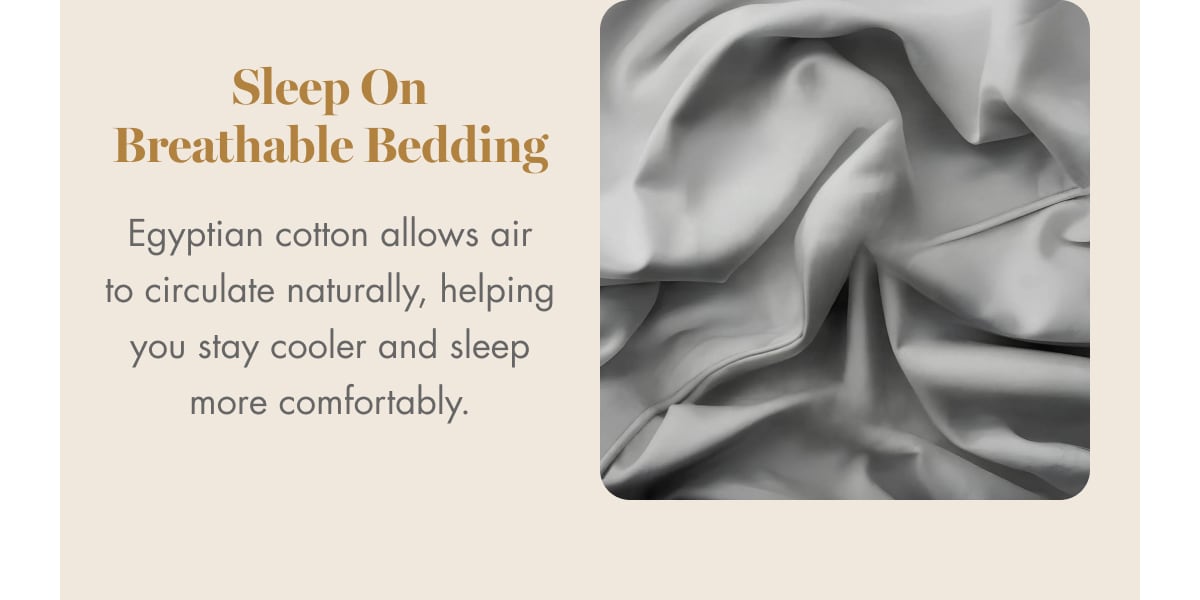 Sleep on breathable bedding
