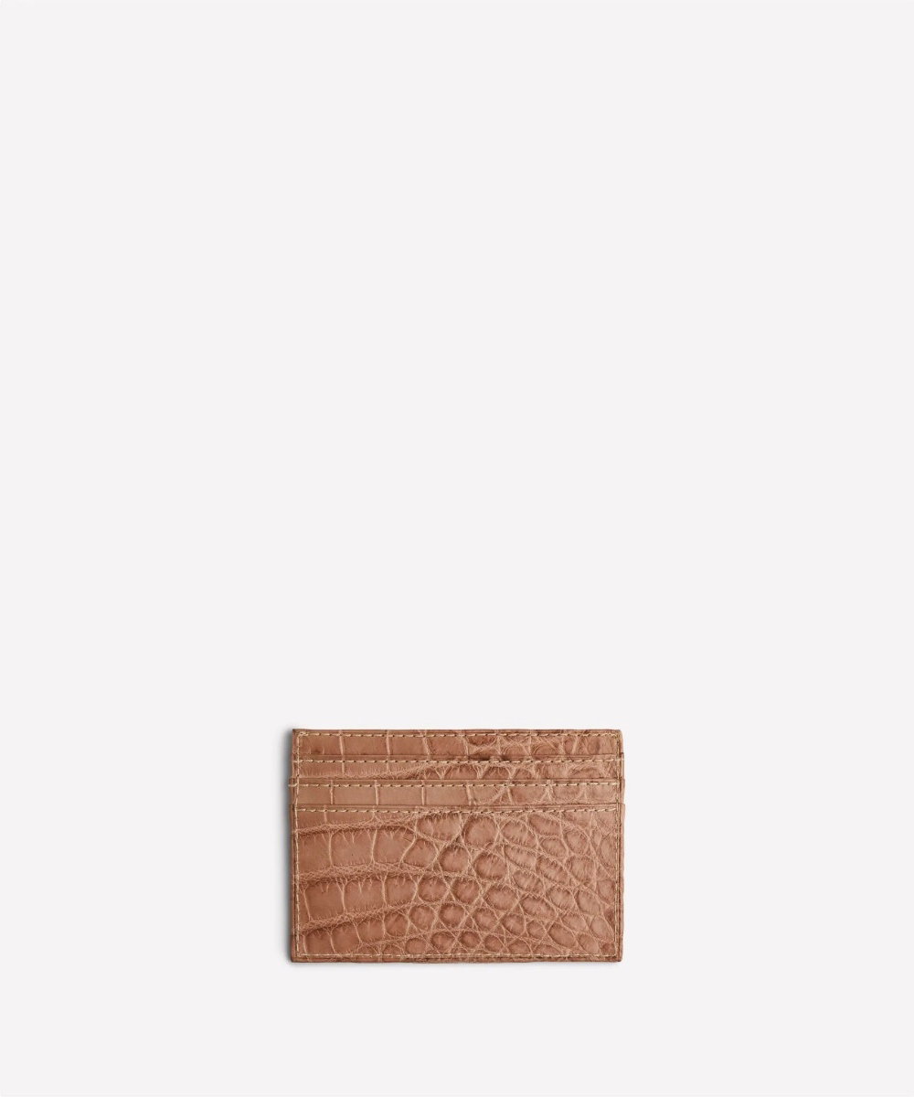 Slim Card Case Taupe Crocodile