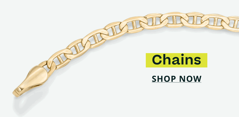 Interlocking gold colored link chain. Chains.  Click here to shop now
