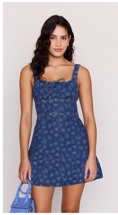 Floral Denim Mini Dress