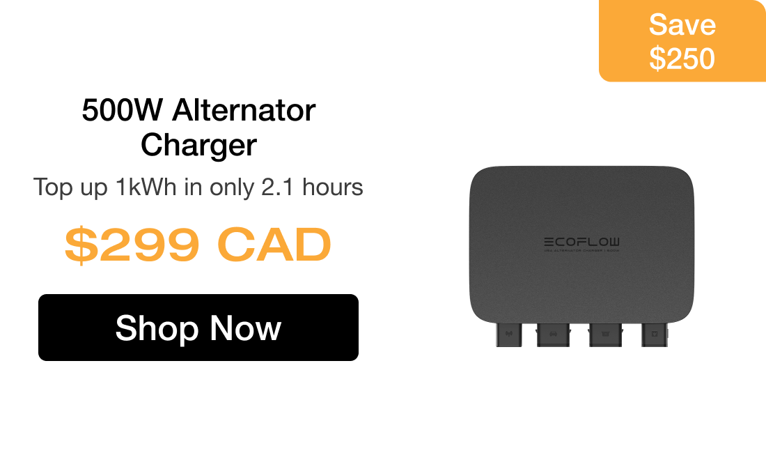 500W Alternator Charger Top up 1kWh in only 2.1 hours $299 CAD Save $250