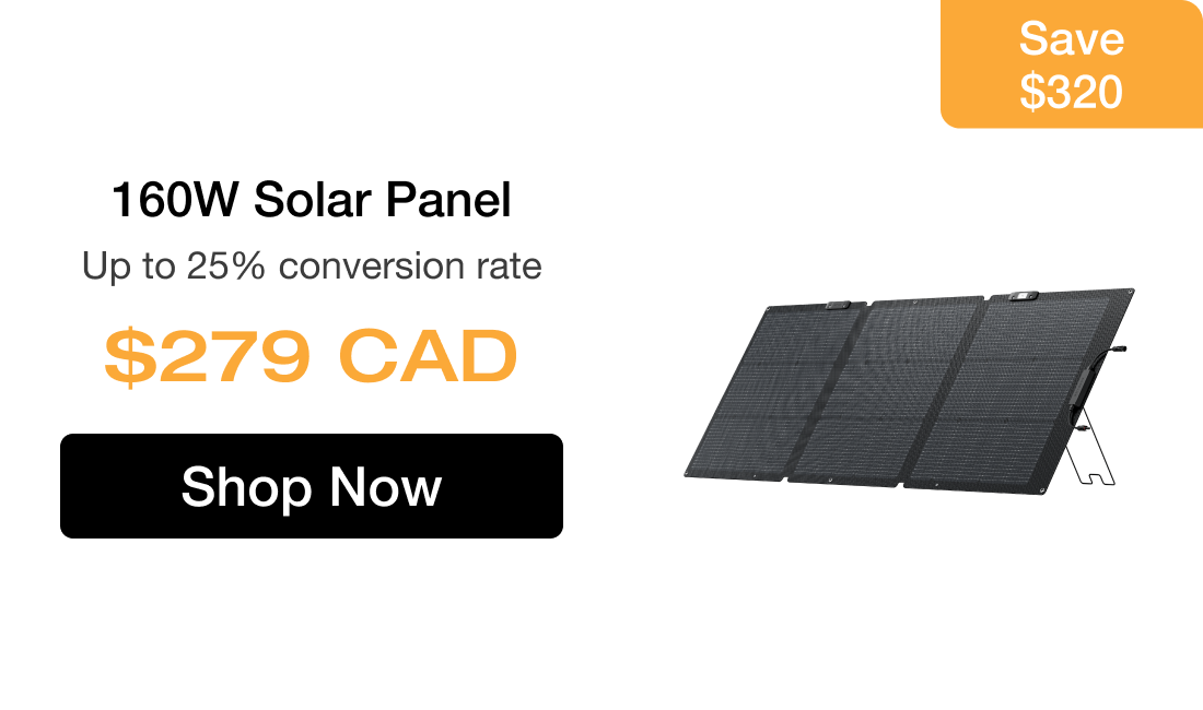 160W Solar Panel Up to 25% conversion rate $279 CAD Save $320