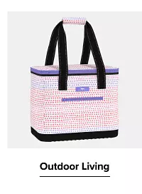 Outdoor living. Woven tote bag.