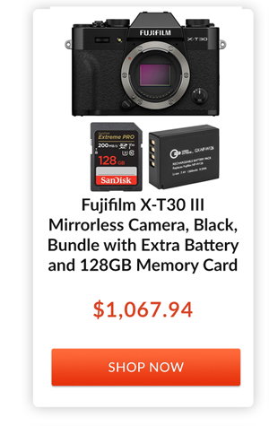 Fujifilm X-T30 III Mirrorless Camera, Black, Bundle 