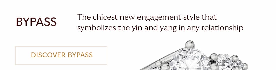 a bypass style engagement ring