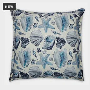 Thread Office Outdoor Submarina Shells Scatter Cushion with Feather Blend Inner, 60cm x 60cm