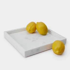 Thread Office Blended White Marble Square Tray