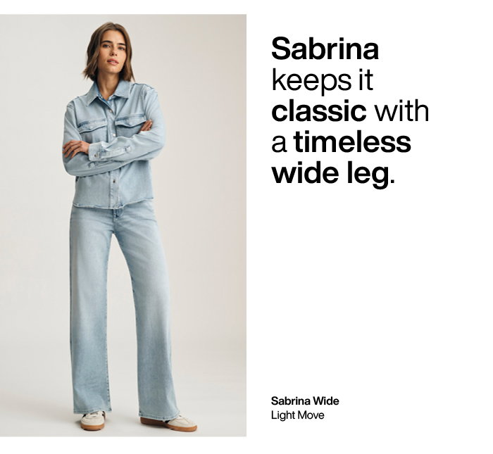 Sabrina keeps it classic with a timeless wide leg.