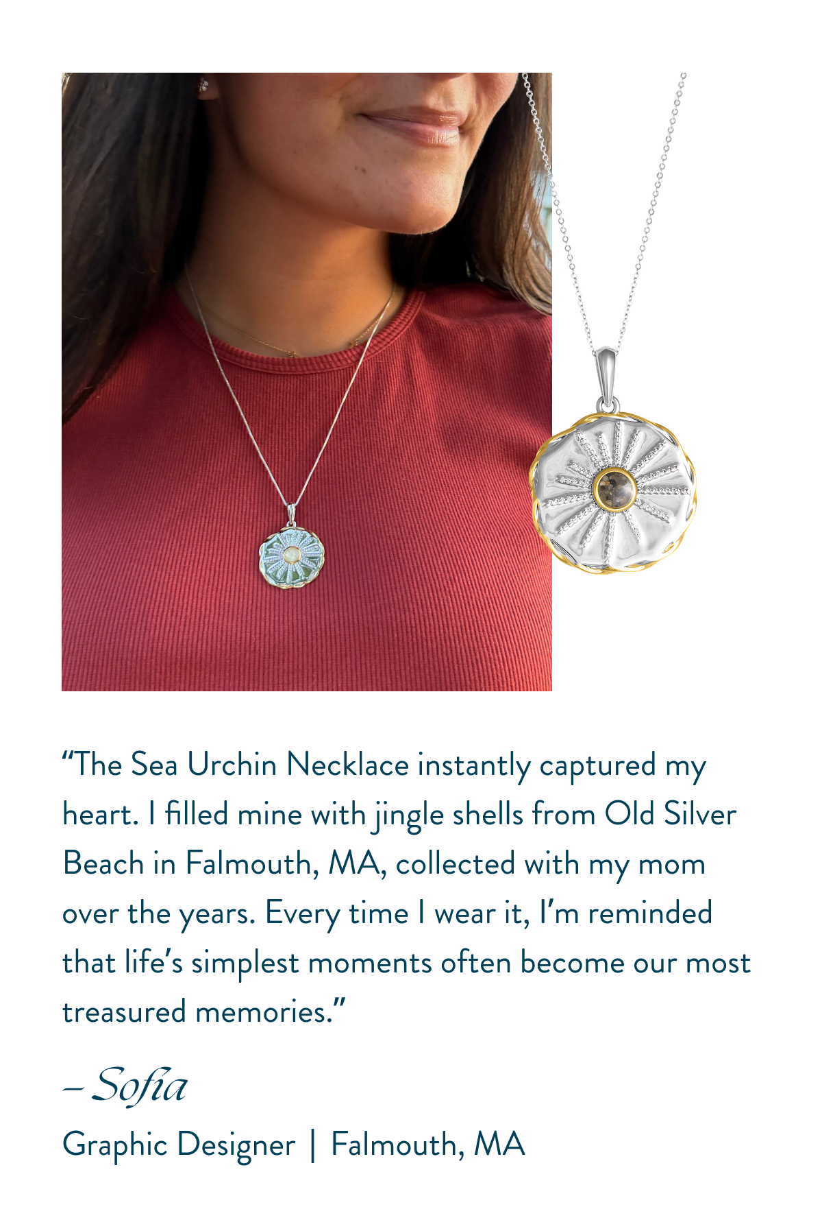 Sea Urchin Dual Tone Necklace