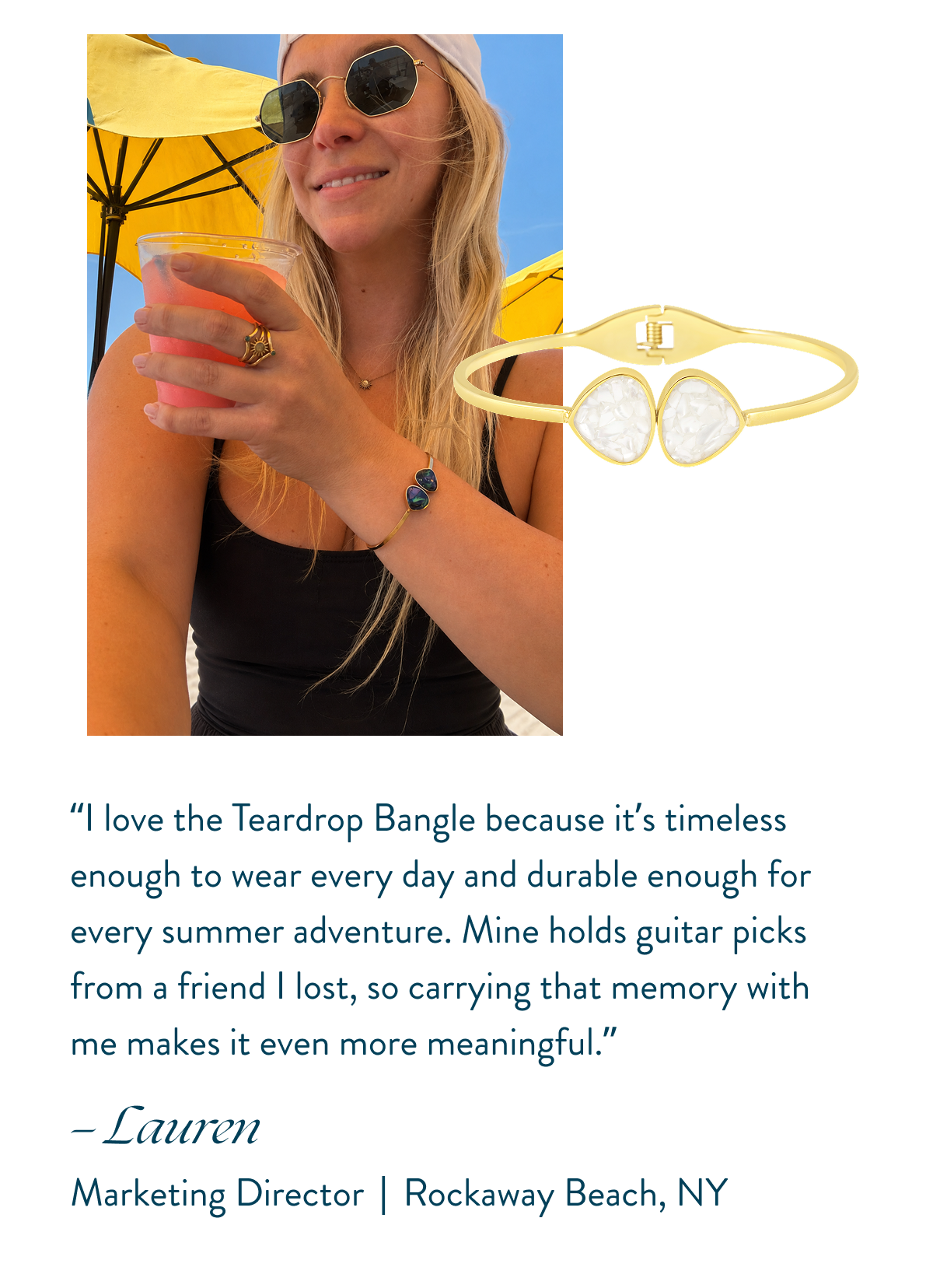 Teardrop Bangle - Gold