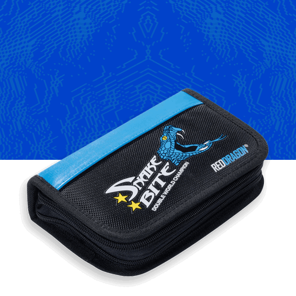 Snakebite Firestone 2 Dart Case. Peter Wright Double World Champion. Large dart wallet with multiple compartments.