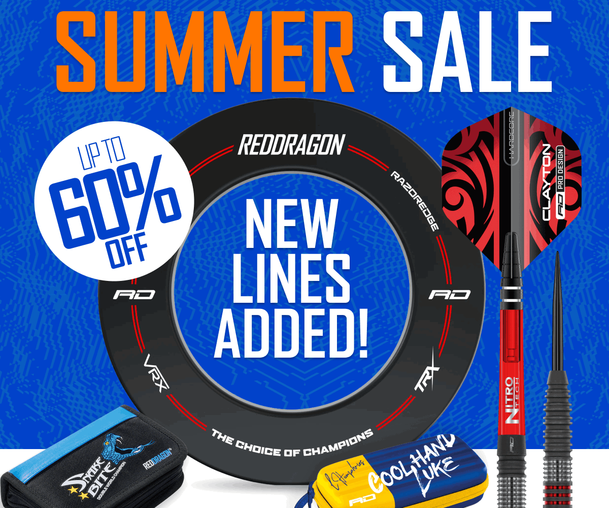 Summer Sale - Up to 60% Off. New Lines Added. Red Dragon Darts.