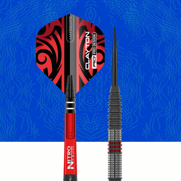 Jonny Clayton Hiraeth 90% Tungsten Steel Tip Darts. 22g / 23g. Raw-stone finish with precision milled grip.