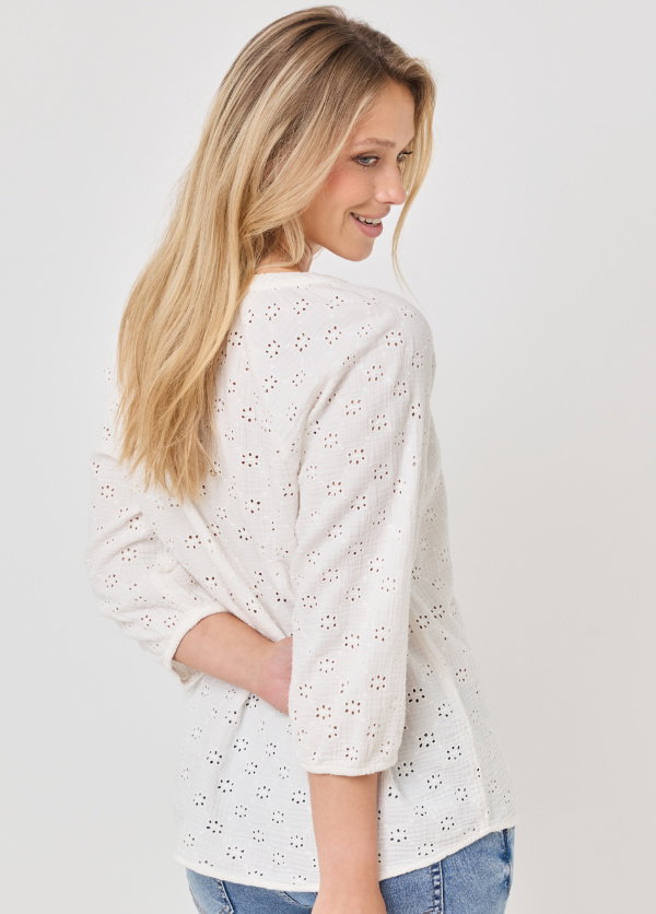 Musselin-Bluse mit Stickerei