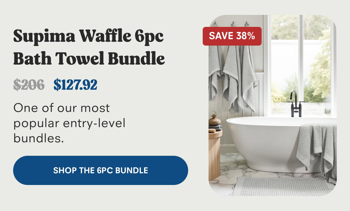 Supima Waffle 6pc Bath Towel Bundle