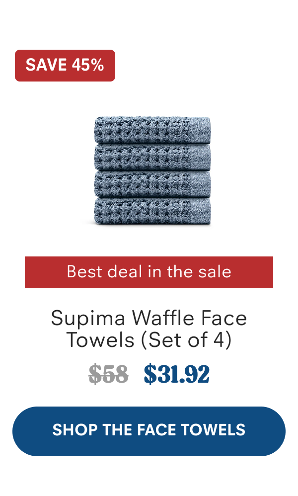 Supima Waffle Face Towels (Set of 4)