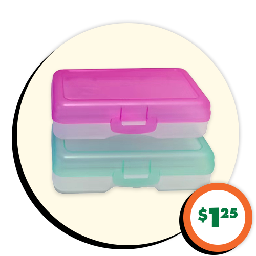 $1.25 Translucent Plastic Pencil Boxes, 1-ct.