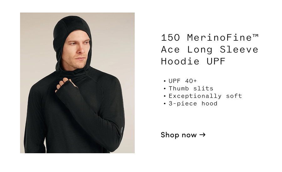 Features of the MerinoFine Ace Long Sleeve UPF Hoodie