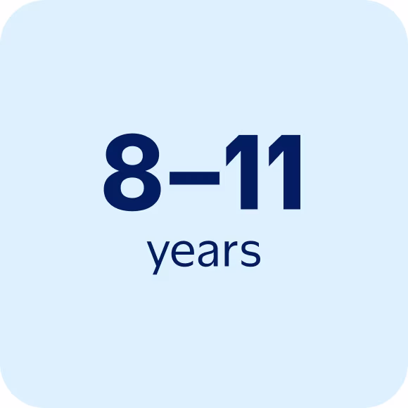 8–11 years
