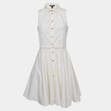 White Cotton Sleeveless Mini D