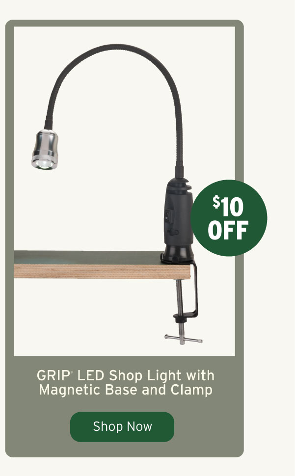 GRIP LED Shop Light with Magnetic Base and Clamp