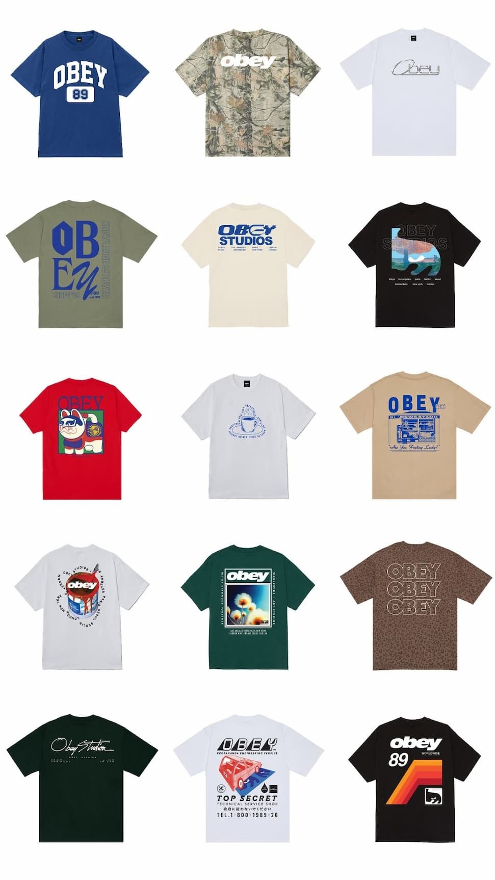 A collage of the new fall collection t shirts for men