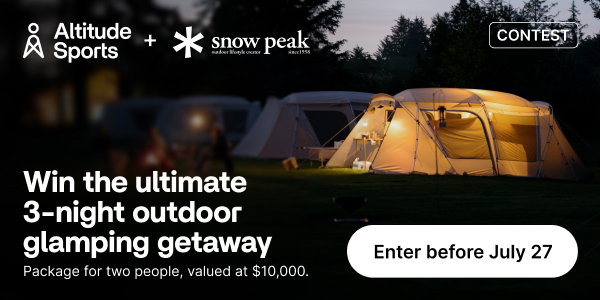 Snow Peak x Altitude Sports Contest. Enter before July 27.