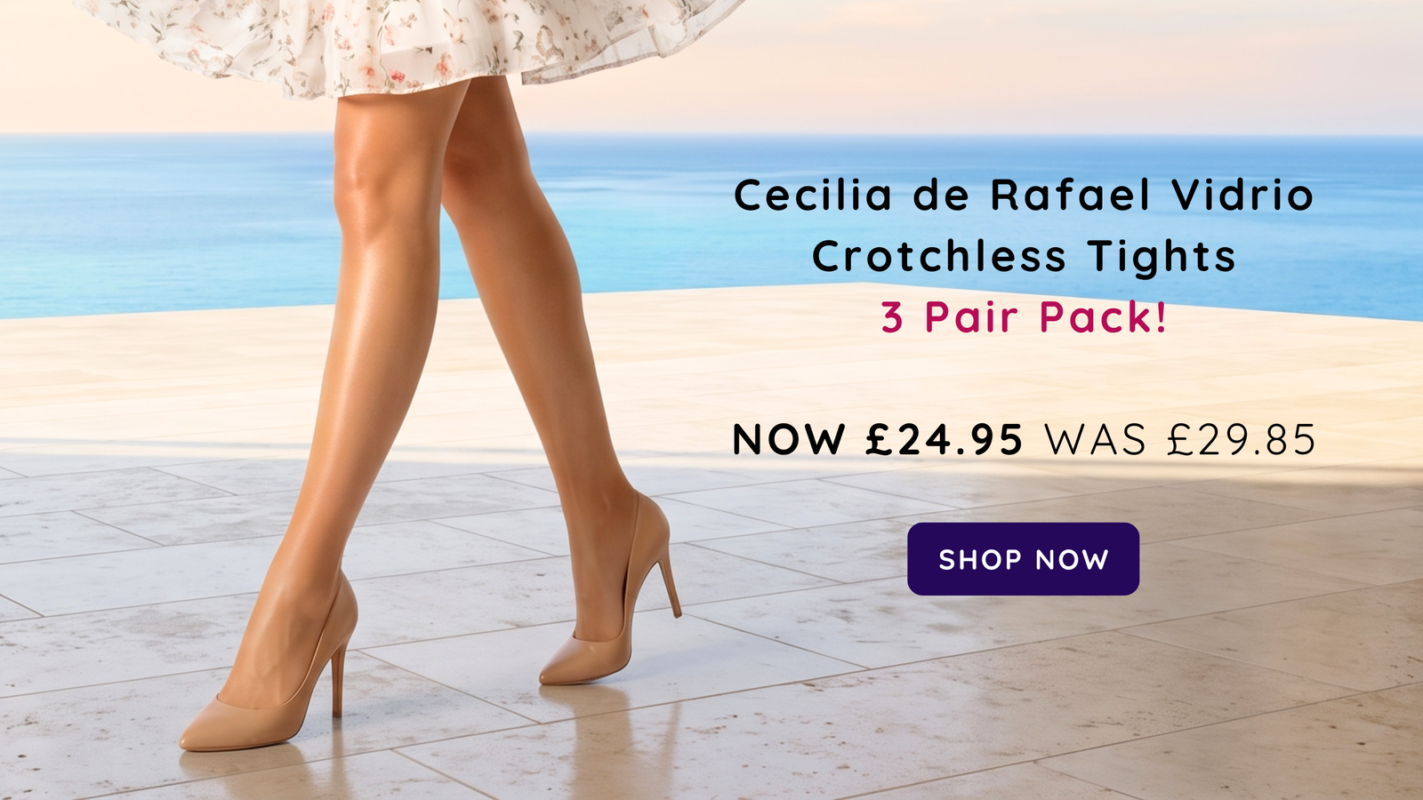 Shop Cecilia de Rafael Vidrio Crotchless Tights 3 Pair pack