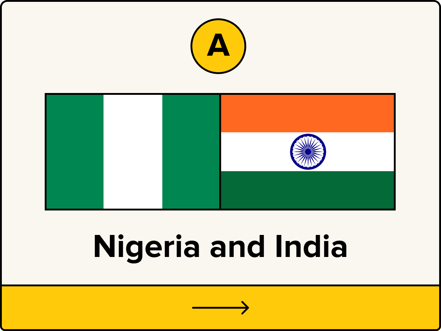 A. Nigeria and India