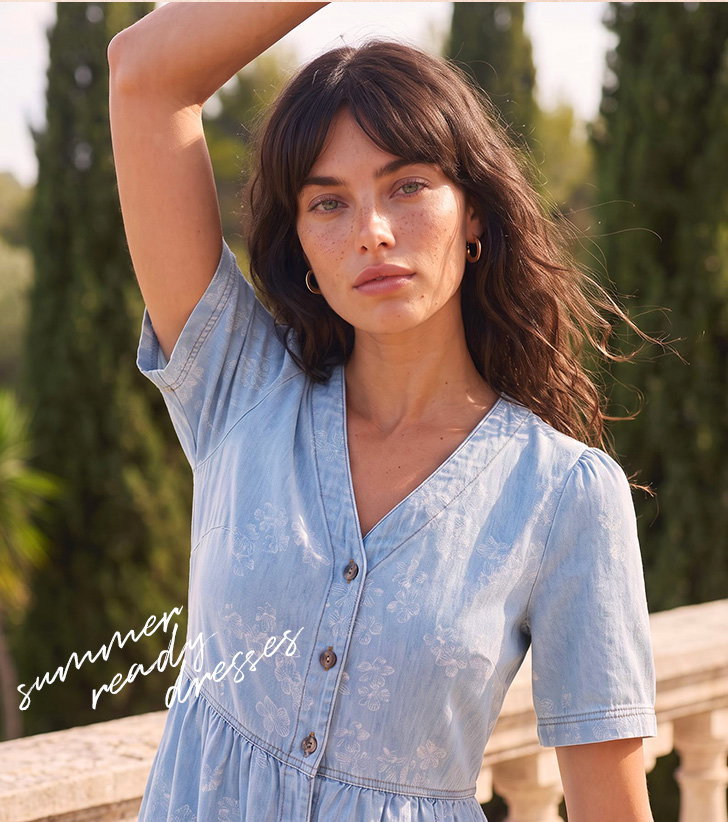 Floral Denim Shirt Dress
