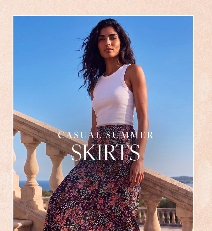 Floral Print Stretch Panel Skirt