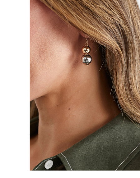 Two-Tone Drop Earring