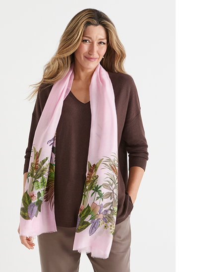 Tropical Garden Scarf - Pink