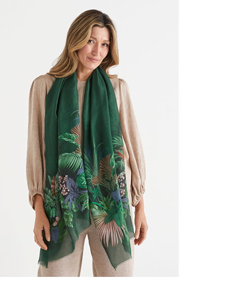 Tropical Garden Scarf - Green